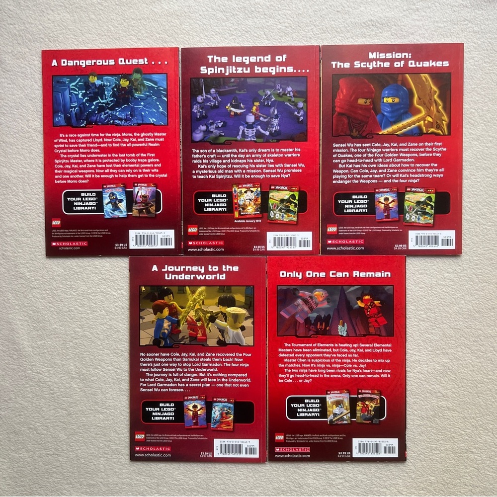 Ninjago Lego Paper Books Set of 5 The Quest For The Crystal Scholastic - Picture 6 of 9